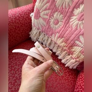 Rag & Bone Light Pink Leather Belt, Size Large